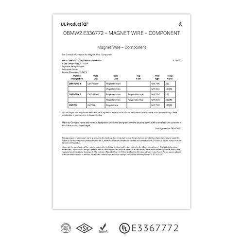 30 AWG - 8 oz (1660 feet) Magnet Wire - Enameled Copper Wire for Electrical Motor Transformer Magnetic Coil 220°C (428°F) Thermal Class - Double Insulated Winding Wire - style: 30 AWG