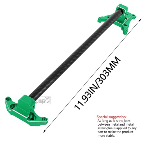 RC Carbon Fibre& Aluminum #6730 Chassis Brace Kit Upgrades Part for 1/10 Slash 4X4 LGG (VXL),Rustler 4WD (VXL) Heavy Duty Chassis Brace Hops Up.Green - color: Green( for 1/10)