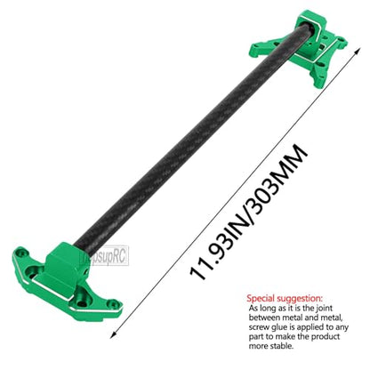 RC Carbon Fibre& Aluminum #6730 Chassis Brace Kit Upgrades Part for 1/10 Slash 4X4 LGG (VXL),Rustler 4WD (VXL) Heavy Duty Chassis Brace Hops Up.Green - color: Green( for 1/10)