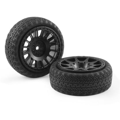 4 PCS Soft Rubber Tires with Foam Insert for 1/10 1/12 Traxxas HSP HPI Tamiya TT02 Touring Drift Rally Car 65mm RC On-Road Tires - style: 4PC