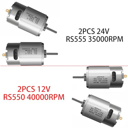 JRRXM Pair of 12V 18V 20V 24V Fast Drive Motor High Speed Engine for Kid's Power Wheels Ride on Toys Electric Car Motor Upgrade Replacement Parts Accessory 2PCS (24VRS555 40000RPM)