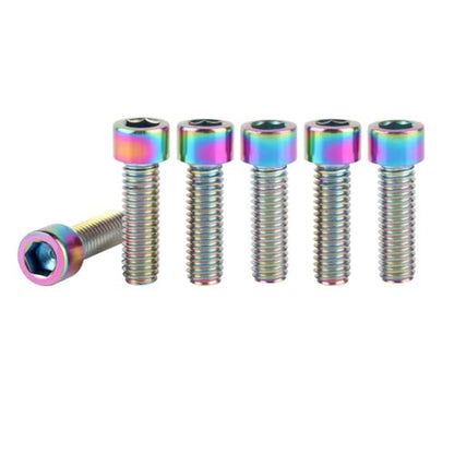 6Pcs Bike Screws M6x10 12 16 18 20 25 30 35mm Stainless Steel Socket Head Cap Allen Hex Bolt (Ranibow, M6 x18mm) - color: Ranibow, size: M6 x18mm