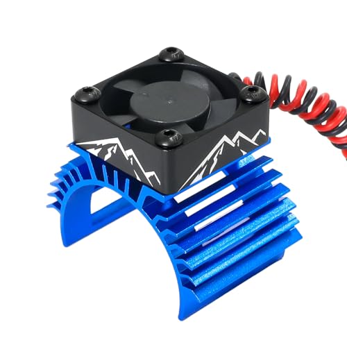 Aluminum Alloy RC Motor Cooling Fan 30x30mm Heatsink 28000RPM ESC Cooling Fan for 1/8 1/10 1/12 RC Car 540 550 Brushless Motor (Black)