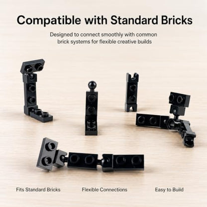 Ball Joints Socket Plate Connector - 250pcs Building Block Bulk Parts and Pieces, Pins Towball Bricks Accessories Sets Black - color: Black