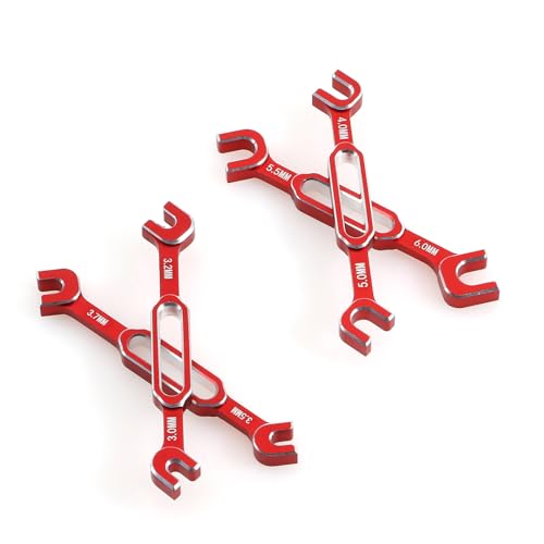 RC Car Wrench Remover ball breakers,4Pcs Wrench 3/3.2/3.5/3.7/4/5/5.5/6Mm Turnbuckle Nut Ball End Joint Remover Universal Tool for RC Car Drone Boat ball breakers (Red) - color: Red
