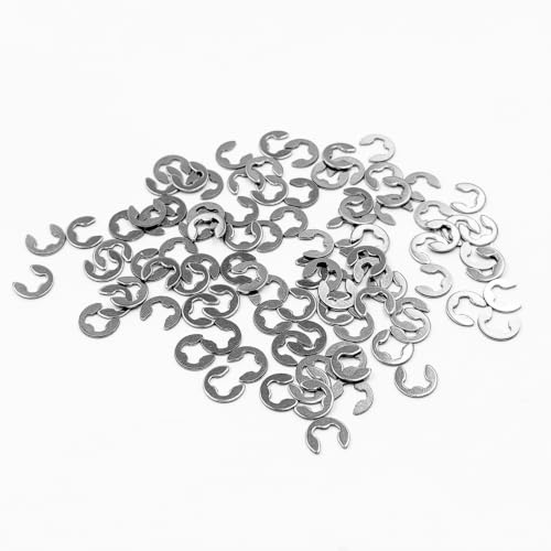 100PCS RC Car Shaft Fastener Clip E-Clips Buckle for RC Car Truck DIY Model Toy Circlip Retaining Ring Washer Parts (M4) - style: M4