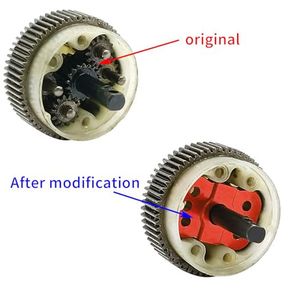 Aluminum Differential Locker Spool Diff Case Mounts for 1/10 Scale Tra-xxas Slash 2WD Rustler Stampede VXL Bandit Car Truck Upgrades Parts (Blue) - color: Blue