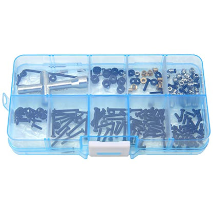 193Pcs ShareGoo Universal M1.6 M2 RC Screw Kit Screws Assortment Set Fastener Wrench Repair Tools Compatible with FMS 1/18 1/24 Series FCX24 Adventurer Chitu RC Car