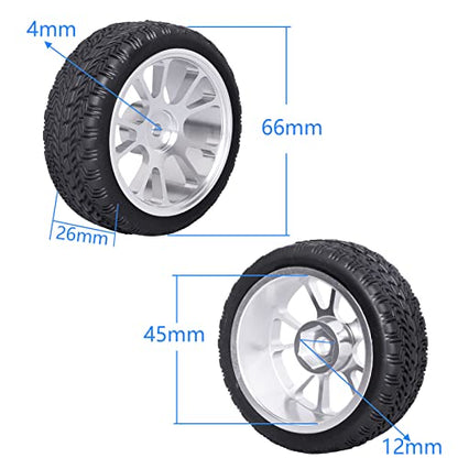 GoHooby 12mm Hex RC Wheel and Tires OD 2.6in Pre-Mounted Set, Compatible with Traxxas Tamiya 1/10 RC On-Road Touring Car (Color 5) - color: Color 5