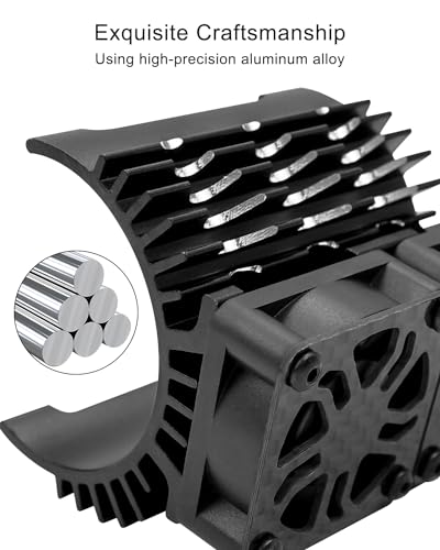 RC Motor Cooling Fan Fit for 1/8 RC 40mm Brushless Motor 4068 4076 4082 4092, 27000RPM RC Car Fan Double Motor Heatsink with Metal Cover 8.4V 1.5A