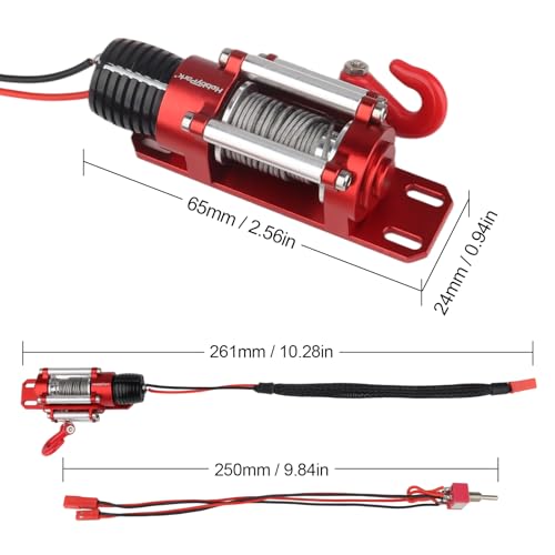 Hobbypark 1/10 RC Crawler Winch for Axial SCX10 Traxxas TRX4 Redcat Gen 8 Gen7 RC4WD RC Rock Climbing Car