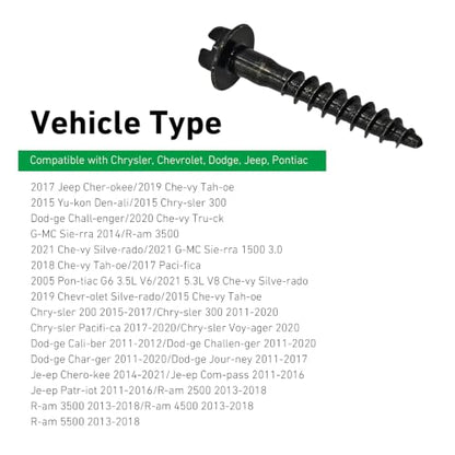 5PCS BAS01003 Air Filter Box Screw, OEM# 6509605AA, 11549031 Air Filter Housing Retaining Bolts, Filter Box Screws Compatible with Chrysler, Jeep, Dodge, Ram, Pontiac (Black)