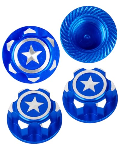 RC Aluminum RC 17mm Hex Wheel Nut Upgrades Part for X-Maxx Summit E-Revo E-Maxx 1/8 RC Monster Buggy car,Alloy Dustproof Anti-Skid Mount Cap,Navy Blue - color: Navy Blue - Upgrades