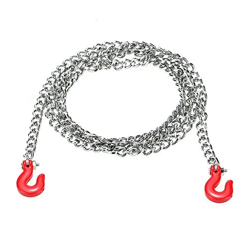 HomeSoGood 1Sets RC Trailer Rescue Hook Parts Trailer Hitch Sleeve Wire Chain Hook Metal Chain Hook Decorative Parts(red)