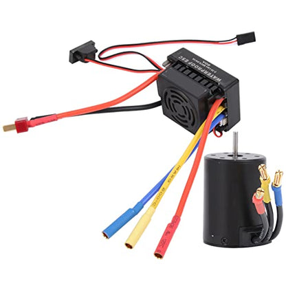 Drfeify 3650 3900KV Brushless Motor, 60A Sensorless Water Proof RC ESC Kit for 1/10 RC Truck