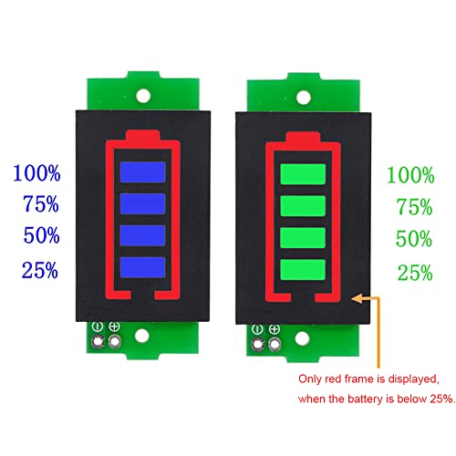 1S 2S 3S 4S 5S 6S 7S 8S 1-8S Lithium Battery Capacity Indicator Module 4 Sections Green LED Display Tester Li-po Li-ion (5 Pack) - color: Green
