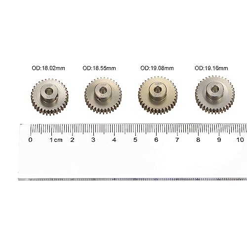 HARFINGTON 48P Hardened Pinion Motor Gear Set 4pcs 32T 33T 34T 35T Fit 1/8 inch RC Motor Shaft 48 Pitch 7075 Aluminum Gears for RC Car, with Hex Key - style: 32T 33T 34T 35T