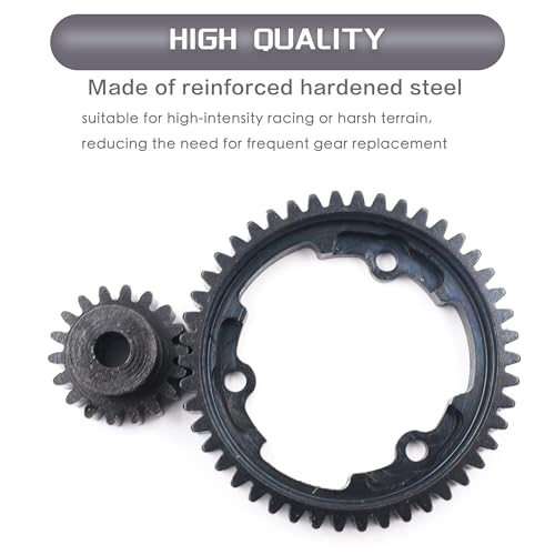 46T Spur Gear 1 Mod and 18T Pinion Gear Fit for Traxxas X Maxx | Hardened Steel Construction,Replace 6447,Compatible with XO 1,Maxx and E Revo 2.0,CNC Precision Machining - size: 46T+18T