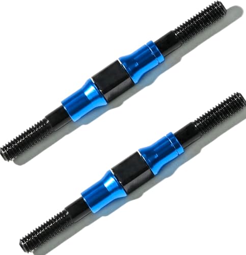 2PCS 3x42mm Aluminum Alloy Turnbuckle Shaft with M3 Threads, Push Rod Tie Rod Linkage Replacement for #53942, Compatible with 1/10 TAMIYA RC Crawlers Trucks On/Off-road Buggy Upgrade (Blue) - style: 2pcs-42mm #53942