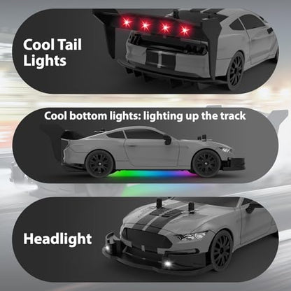 RC Drift Car 1/20 Scale 2.4GHz 4WD Remote Control Cars with Led Lights 22KM/H High Speed &1/28 Scale Gesture Sensing RC Stunt Cars Toys for 6-12 Years Old Boys Girls