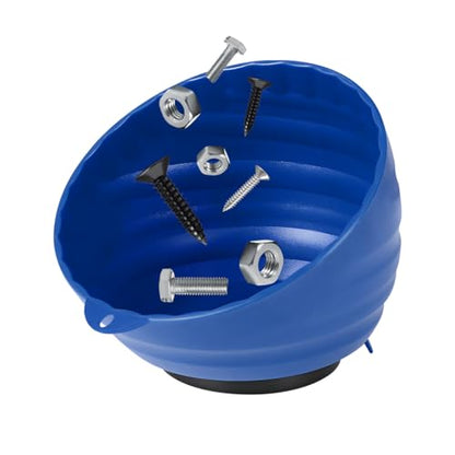 Magnetic Nut Cup, Curved Magnetic Parts Tray Bolts Organizer Holds Up to 5 Pounds, Multi-Use Nuts Screws Bowl Small Parts Tray Attaches to Metal Surface, Car Accessories (Blue) - color: Blue
