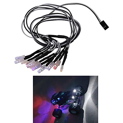 RC 12 LED Headlight 5mm/3mm LED Light Compatible with Traxxas TRX-4 Axial SCX10 II 90046 D90 D110 1/10 RC Crawler Car