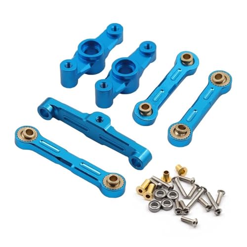 RC Crawlers Components For Tamiya For TT02 TT-02D 1/10 Aluminum Ball Bearing Crank Steering Assembly Link Set Replacement RC Car Accessories Drift Parts(Blue) - color: Blue