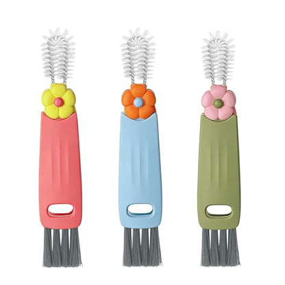 Car Interior Detail Dust Brush,Soft Car Interior Detailing Kit Tools,3 in 1 Cup Lid Gap Cleaning Brush Set for Auto,Truck,SUV,RV Interior Cleaning