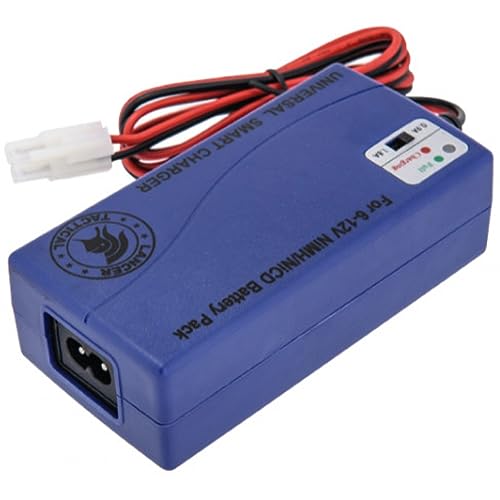 Lancer Tactical Smart RC Battery Charger for 7.2V-12V NiMH/NiCd Battery Packs (6S-10S), Ideal for RC Cars, Airplanes, Airsoft Batteries - Compatible with Standard Tamiya and Mini Tamiya