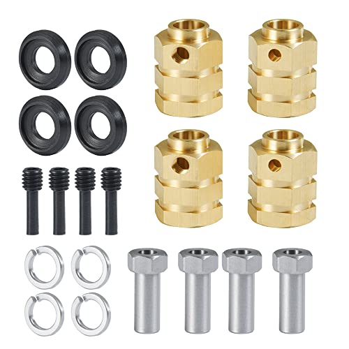 Brass Wheels Spacers +15mm Extension Wheel Hubs Hex for TRX4 1/10 RC Crawler Truck Car