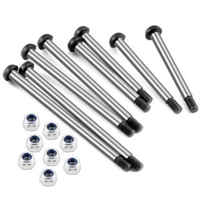 MORLORDY RC Car Lock-nut Style Hinge Pins Set for 1/10 Traxxas Bandit XL-5 RC Offroad Truck Upgrade Parts, Polished Steel