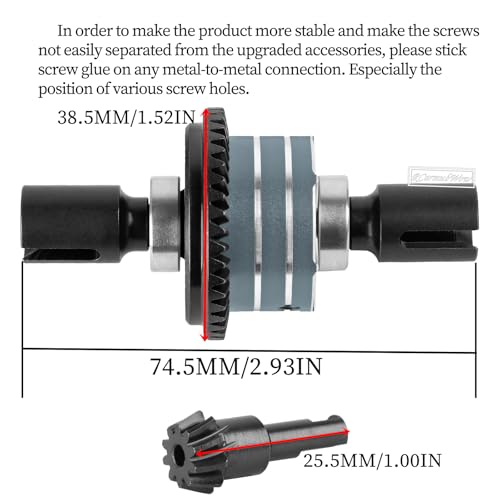RC F/R Diff 43t &10t Input Gear Upgrades Part for 1/8 Kraton/Outcast/Talion 6S BLX EXB,Notorious 6S BLX,1/7 Mojave 6S BLX EXB,BigRock/Fireteam 6S BLX,Replace ARA310990 ARA310979,Titanium - color: Titanium(1set)
