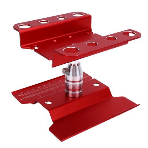 360 Degree Rotation Stable Flexible RC Car Work Stand for 1/10 1/8 Scale Simulation Climbing Vehicles Alloy (Red) - color: Red