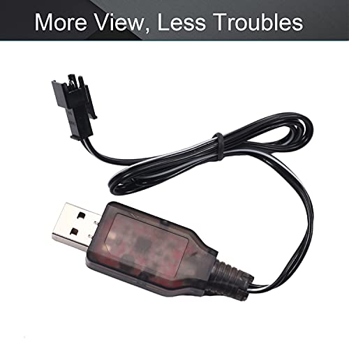 Heyiarbeit SM-2P Positive USB Charging Cable for RC Car 4.8 V 250mA Ni-MH Ni-CD Battery 2pcs - size: SM-2P 2Pcs