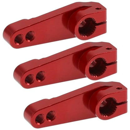 ShareGoo 3Pcs Metal 25T Servo Horn 25 Teeth Steering Servo Arm M3 Threads Compatible with Futaba Savox Power HD HSP Servos Motor Fit for 1/8 1/10 RC Off Road Crawler Drift Car Boat (Red) - color: Red