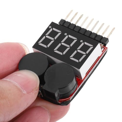 NOLITOY 1-8s Lipo Battery Voltage Tester with LED Display Low Voltage Buzzer Alarm for Rc Hobbyists and Electronics Battery Monitor Tool