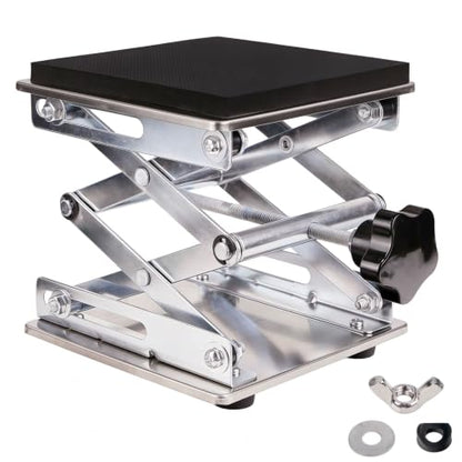RC Car Work Stand, Adjustable Stainless Steel RC Repair Stand with Pre-Installed Anti-Slip Foam Pad, Metal Lift Platform for 1/10 1/12 1/14 1/16 1/18 Scale RC Cars (Large (150 mm / 5.9 in))