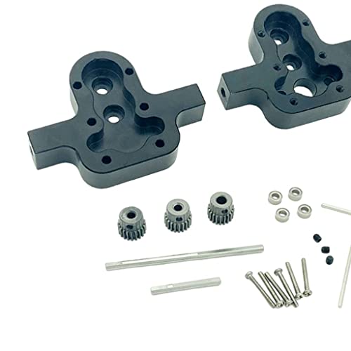 High Performance D90 Transfer Case Gearbox Upgrade for 1/12 RC Crawler Car, Metal Replaces Black Parts, Easy Install and Use, Fits MN98 99S - Black - color: Black