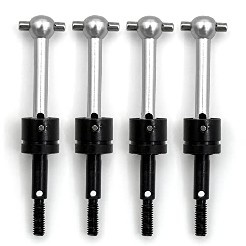 GoolRC 4PSC RC Drive Shaft, Tamiya Upgrades Drive Shaft Metal Universal CVD Drive Shaft Dogbone Joint Replacement for Tamiya TT01 TT02 1/10 Remote Control Car - color: Silver