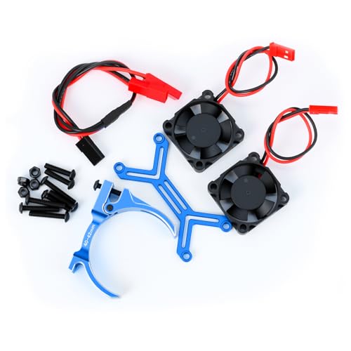 Metal 40-42MM 20000RPM Motor Cooling Fan Heat Sinks for Arrma 4068 4074 4274 4268 RC Motors (Blue) - color: Blue