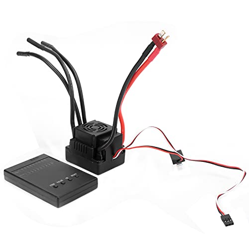 Waterproof 120A Brushless ESC for RC Car, High Performance RC Brushless ESC with Programming Card, 2-4S LiPo 4-8S NiMh Compatible, Built - in Cooling Fan and Multiple Protectio