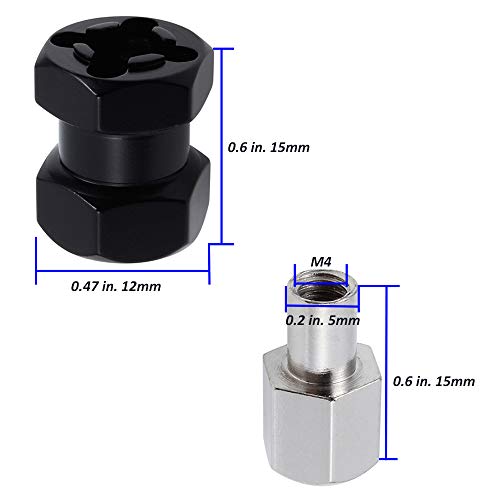Alloy 12mm Wheel Hub Hex Spacer 15mm Offset Extension Drive Adapter for 1/10 RC Crawler Truck (15mm) - size: 15mm