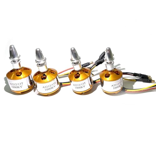 A2212 1000KV Brushless Motors 13T High Power Brushless Outrunner Motor for RC Aircraft Multi-Copter Quadcopter Drone(4PCS)