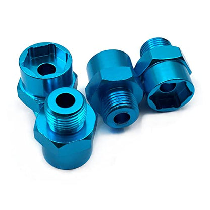 FainWan 4Pcs 12mm to 17mm Wheel Hex Hub Adapter Conversion Extension for 1/10 RC Car Upgrade 1/8 Tires/Off-Road/Short Card/Big Foot tire(Blue)