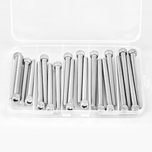 M6 x 60mm 65mm 70mm 75mm 80mm Hex Socket Head Cap Screws Bolts 304 Stainless Steel Metric Machine Allen Hex Drive, Fully Threaded, Assortment Kit 20PCS - size: M6 x 60/65/70/75/80mm (20PCS)