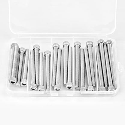 M6 x 60mm 65mm 70mm 75mm 80mm Hex Socket Head Cap Screws Bolts 304 Stainless Steel Metric Machine Allen Hex Drive, Fully Threaded, Assortment Kit 20PCS - size: M6 x 60/65/70/75/80mm (20PCS)