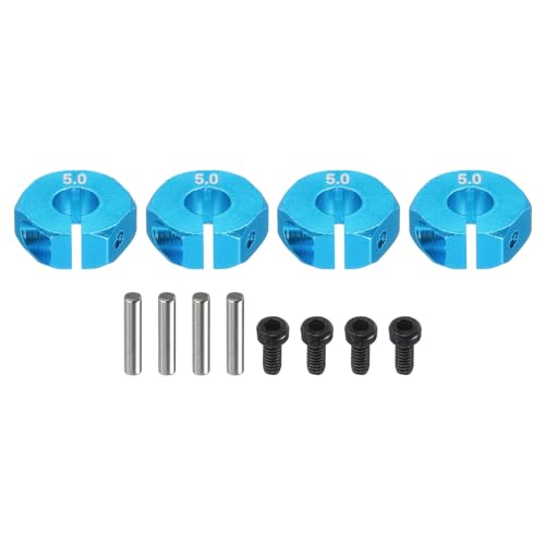 MECCANIXITY Aluminum 12mm Wheel Hex Hubs Drive Adapters Sky Blue 5mm Thickness with Screws and Pins for RC Car Upgrade Replacement Parts 4Pcs - color: Sky Blue, size: 5mm