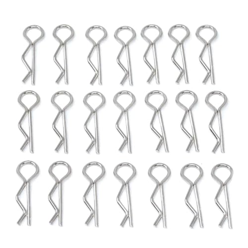 100PCS 1/16 Metal Car Truck Buggy Shell Body Clips Pins Silver Car Body Clips for for RC Vehicles (1/16)