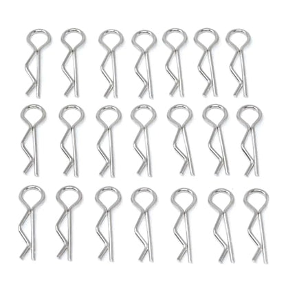 100PCS 1/16 Metal Car Truck Buggy Shell Body Clips Pins Silver Car Body Clips for for RC Vehicles (1/16)
