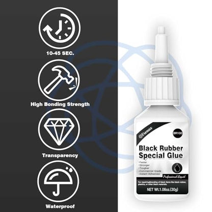30g Black Rubber Adhesive for Tire Repair, Edge Bonding, DIY Crafts | Quick-Dry, High-Strength Patch Glue for Durable RC Tire and Super Rubber Bonding - size: Black Rubber Adhesive